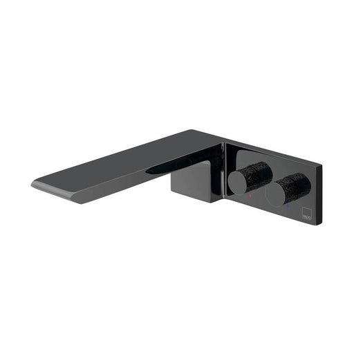 Vado Omika Noir Wall Mounted Basin Mixer - Polished Black - Unbeatable Bathrooms