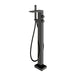 Vado Omika Noir Floor Standing Bath Shower Mixer + Shower Kit - Polished Black - Unbeatable Bathrooms