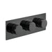 Vado Omika Noir Three Outlet Horizontal Tablet Thermostatic Shower Valve - Polished Black - Unbeatable Bathrooms