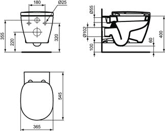 Ideal Standard Concept Wall Hung WC Bowl - Horizontal Outlet - Unbeatable Bathrooms