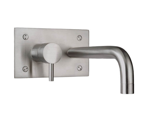 JTP Inox Single Lever Wall Mounted Basin Mixer, Single Plate, Spout 152mm - Unbeatable Bathrooms