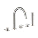 JTP Inox 5 Hole Bath Shower Mixer Tap with Extractable Hand Shower Swivel Spout & Diverter - Unbeatable Bathrooms