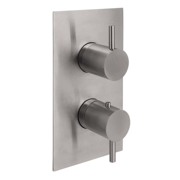 JTP Inox Thermostatic Concealed 2 Outlet 2 Controls Shower Valve - Unbeatable Bathrooms