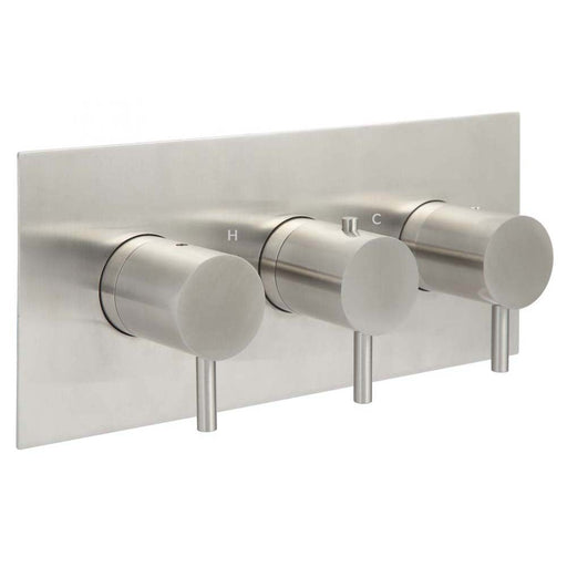 JTP Inox Thermostatic Concealed 3 Outlet 3 Controls Shower Valve Horizontal - Unbeatable Bathrooms
