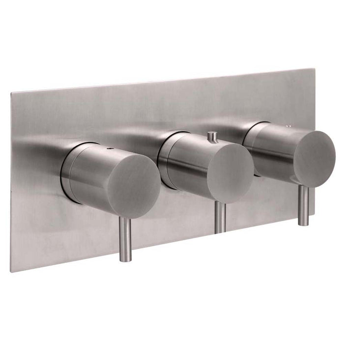 JTP Inox Thermostatic Concealed 3 Outlet 3 Controls Shower Valve Horizontal - Unbeatable Bathrooms