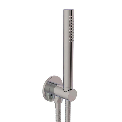 JTP Inox Round Water Outlet & Holder with Metal Hose & Slim Hand Shower - Unbeatable Bathrooms
