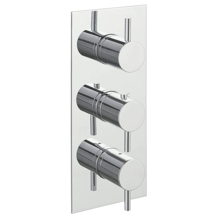 JTP Fonti Thermostatic 3 Controls Concealed 2 Outlet Shower Valve - Unbeatable Bathrooms