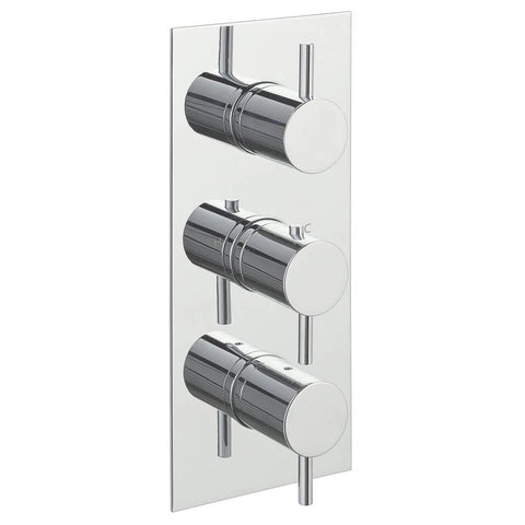 JTP Fonti Thermostatic 3 Controls Concealed 2 Outlet Shower Valve - Unbeatable Bathrooms