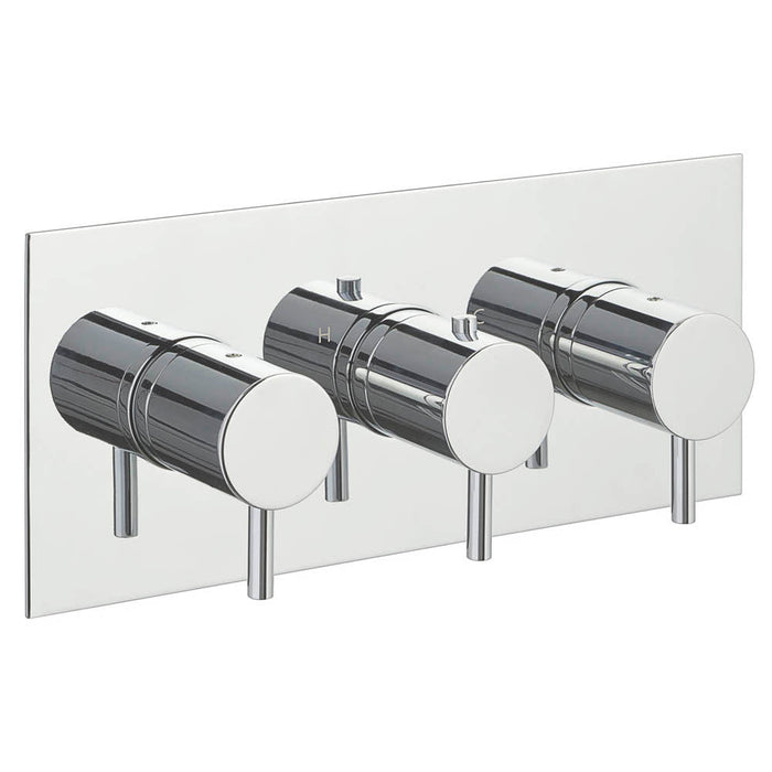 JTP Fonti Thermostatic 3 Controls Concealed Horizontal 3 Outlet Shower Valve - Unbeatable Bathrooms