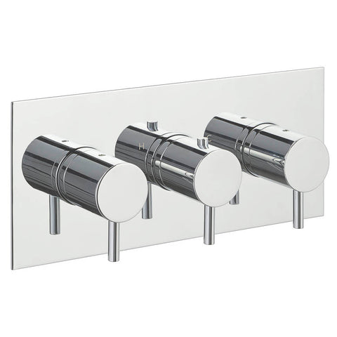 JTP Fonti Thermostatic 3 Controls Concealed Horizontal 3 Outlet Shower Valve - Unbeatable Bathrooms