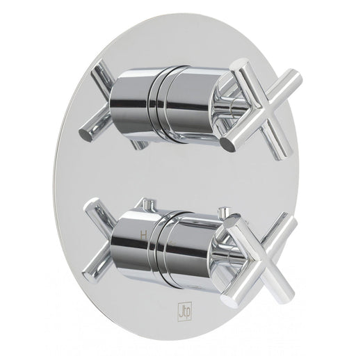 JTP Solex Thermostatic Concealed 2 Outlet 2 Controls Round Shower Valve - Unbeatable Bathrooms
