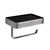 JTP VOS Toilet Roll Holder with Mobile Phone Shelf Brushed Black - Unbeatable Bathrooms