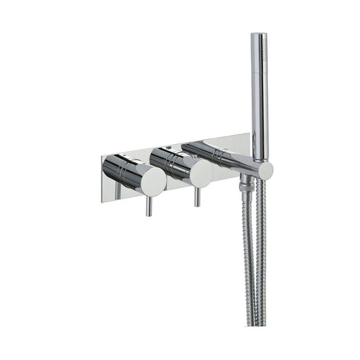 JTP Fonti Thermostatic Concealed 2 Outlet 2 Controls Shower Valve with Attached Handset - Unbeatable Bathrooms