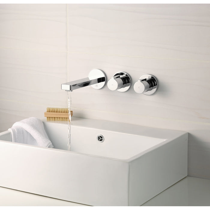 JTP Hugo 2 Handle Wall Mounted Basin Mixer Hp1 - Unbeatable Bathrooms