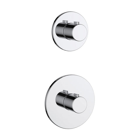 JTP Hugo 2 Handle 2 Outlet Thermostatic Shower Valve On Single Plates - Unbeatable Bathrooms