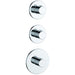 JTP Hugo 3 Handle 2 Outlet Thermostatic Shower Valve On Single Plates - Unbeatable Bathrooms