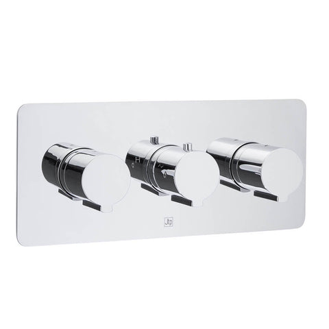 JTP Curve Thermostatic Concealed 2 Outlet Shower Valve, Horizontal - Unbeatable Bathrooms