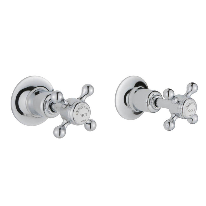 JTP Grosvenor Cross Wall Valves (Pair) - Unbeatable Bathrooms