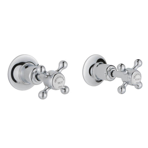 JTP Grosvenor Cross Wall Valves (Pair) - Unbeatable Bathrooms