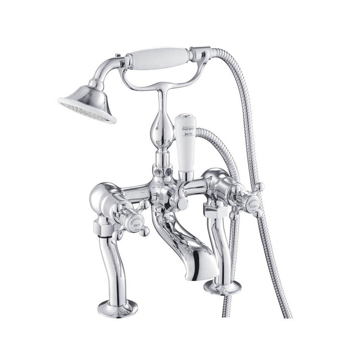 JTP Grosvenor Cross 2 Hole Deck Mounted Bath Shower Mixer Tap - Unbeatable Bathrooms
