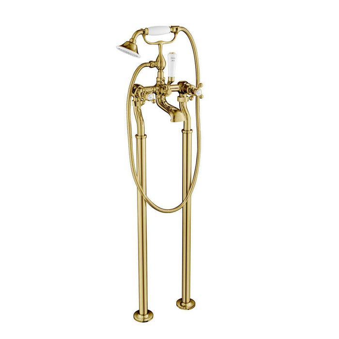 JTP Grosvenor Cross Freestanding Bath Shower Mixer Tap with Kit - Unbeatable Bathrooms