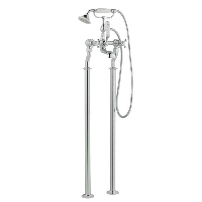 JTP Grosvenor Cross Freestanding Bath Shower Mixer Tap with Kit - Unbeatable Bathrooms