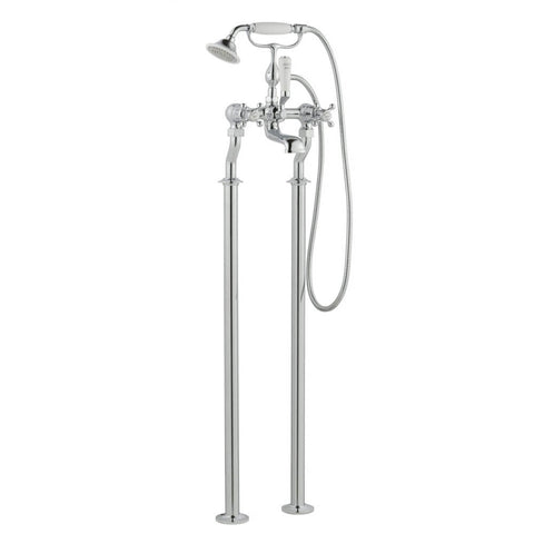 JTP Grosvenor Cross Freestanding Bath Shower Mixer Tap with Kit - Unbeatable Bathrooms
