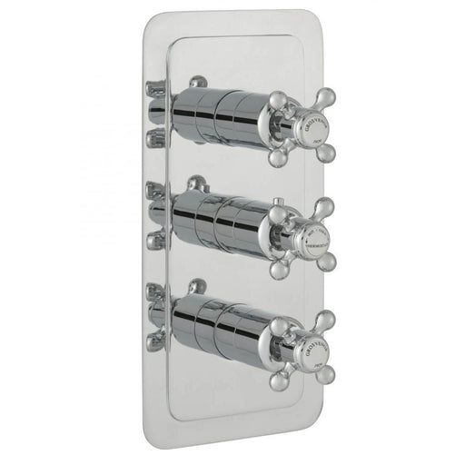 JTP Grosvenor Cross Thermostatic Concealed 2 Outlet 3 Controls Shower Valve - Unbeatable Bathrooms