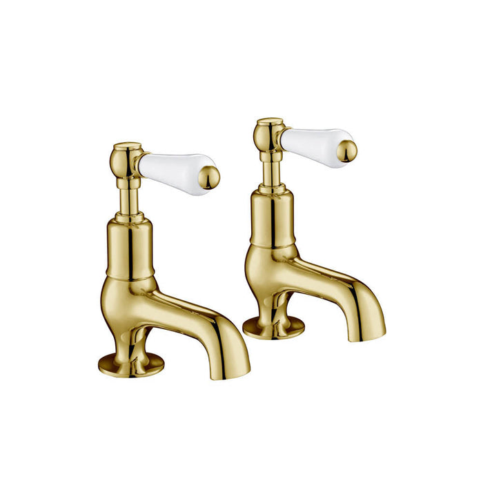 JTP Grosvenor Lever Cloakroom 2 Hole Basin Taps (Pair) - Unbeatable Bathrooms