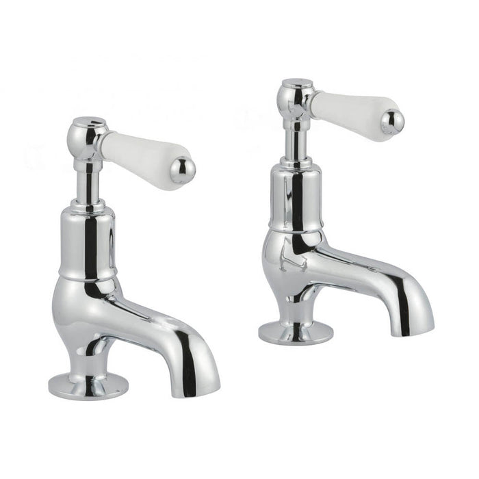 JTP Grosvenor Lever Cloakroom 2 Hole Basin Taps (Pair) - Unbeatable Bathrooms