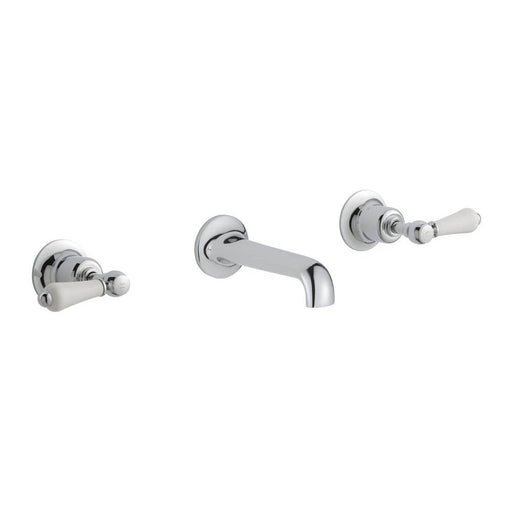 JTP Grosvenor Lever 3 Hole Wall Mounted Basin Mixer Tap - Unbeatable Bathrooms