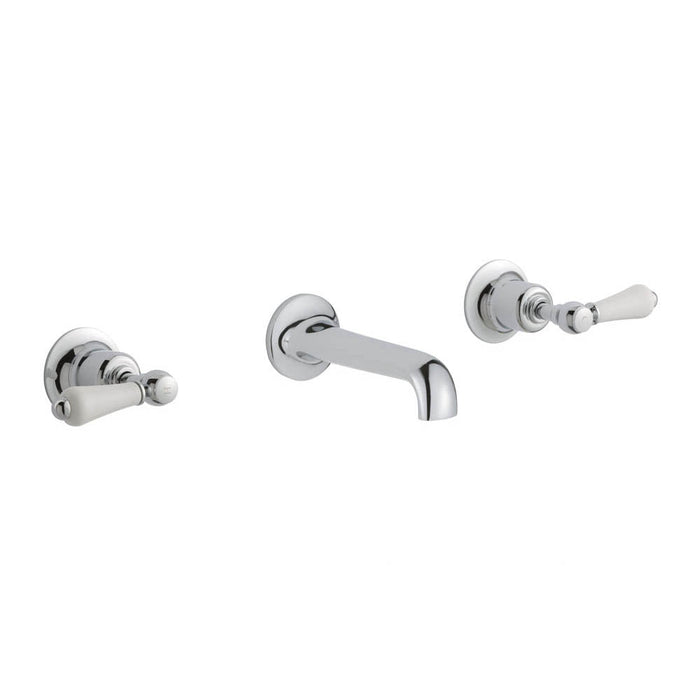 JTP Grosvenor Lever 3 Hole Wall Mounted Basin Mixer Tap - Unbeatable Bathrooms