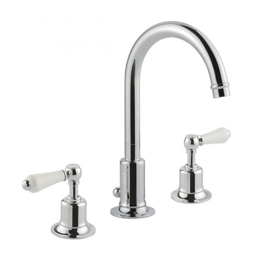 JTP Grosvenor Lever 3 Hole Basin Mixer Tap Swivel Spout - Unbeatable Bathrooms