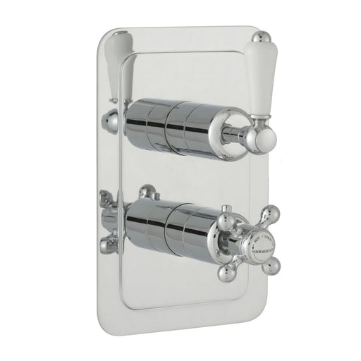 JTP Grosvenor Lever Thermostatic Concealed 2 Outlet Vertical Shower Valve - 85671 - Unbeatable Bathrooms