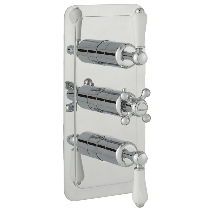 JTP Grosvenor Lever Thermostatic Concealed 2 Outlet Shower Valve, Vertical MP 0.5 - Unbeatable Bathrooms