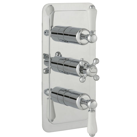 JTP Grosvenor Lever Thermostatic Concealed 2 Outlet Shower Valve, Vertical MP 0.5 - Unbeatable Bathrooms