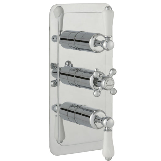 JTP Grosvenor Lever Thermostatic Concealed 3 Outlet Shower Valve, Vertical MP 0.5 - Unbeatable Bathrooms