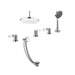 JTP Vue 4 Hole 3 Outlet Bath Shower Mixer Tap & Overhead Shower - Unbeatable Bathrooms