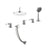JTP Vue 4 Hole 3 Outlet Bath Shower Mixer Tap & Overhead Shower - Unbeatable Bathrooms