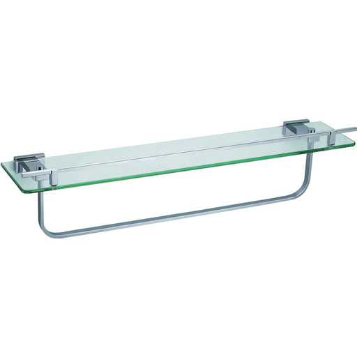 JTP Ludo Tempered Glass Shelf With Bar 520mm - Unbeatable Bathrooms