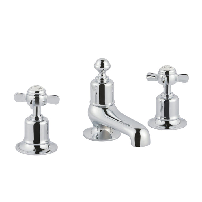 JTP Grosvenor Pinch 3 Hole Deck Mounted Basin Mixer, LP 0.2 - Unbeatable Bathrooms