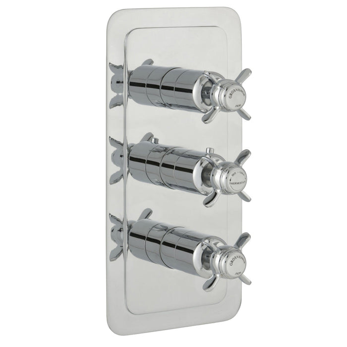 JTP Grosvenor Pinch Thermostatic Concealed 2 Outlet Vertical Shower Valve - 98690 - Unbeatable Bathrooms