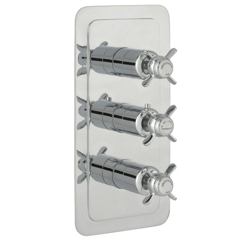 JTP Grosvenor Pinch Thermostatic Concealed 2 Outlet Vertical Shower Valve - 98690 - Unbeatable Bathrooms