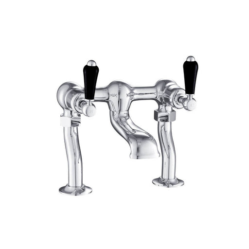 JTP Grosvenor Black Indices Lever 2 Hole Deck Mounted Bath Filler Tap - Unbeatable Bathrooms