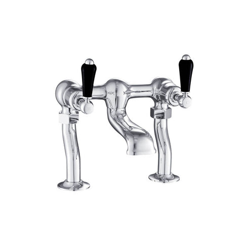 JTP Grosvenor Black Indices Lever 2 Hole Deck Mounted Bath Filler Tap - Unbeatable Bathrooms