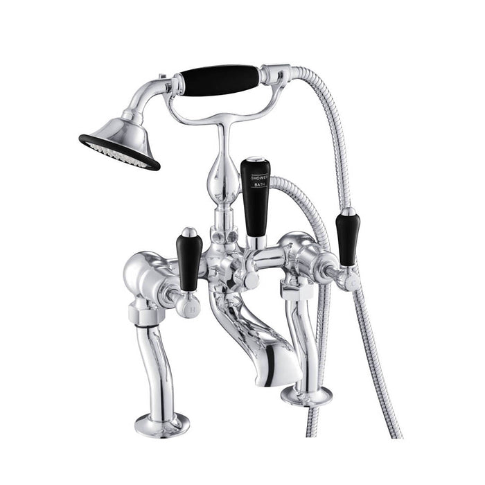 JTP Grosvenor Black Indices Lever 2 Hole Bath Shower Mixer Tap - Unbeatable Bathrooms