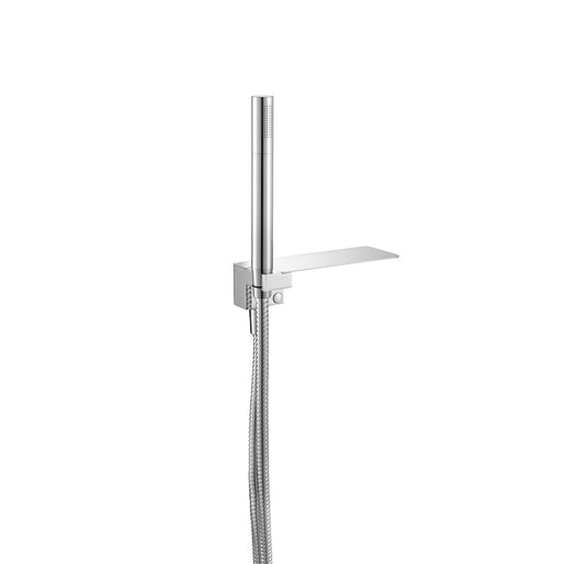 JTP Round Water Outlet & Holder With Side Shelf Metal Hose & Slim Hand Shower - Unbeatable Bathrooms