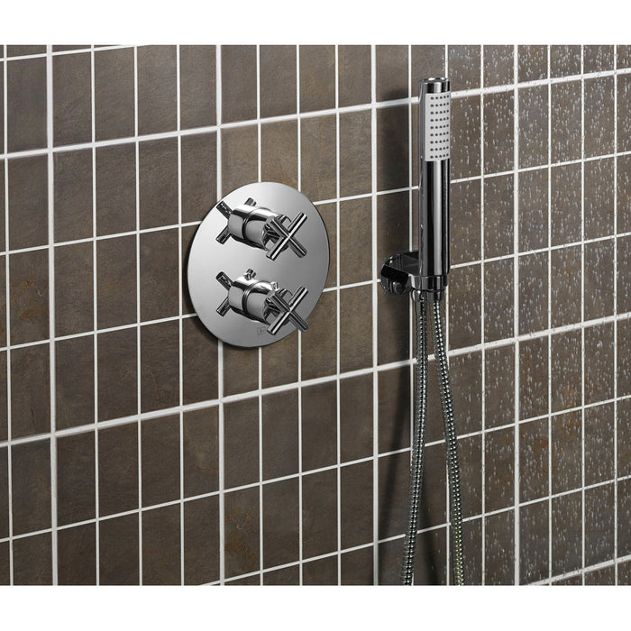 JTP Oval Water Outlet & Holder With Metal Hose & Hand Shower Front Fixing - Unbeatable Bathrooms