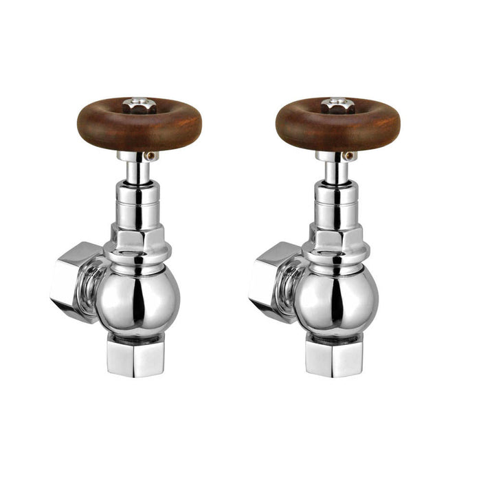 JTP Wooden Handled Radiator Valves (Pair) - Unbeatable Bathrooms