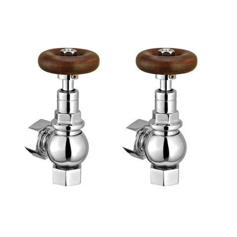 JTP Wooden Handled Radiator Valves (Pair) - Unbeatable Bathrooms